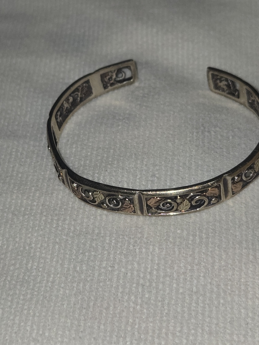 Black Hills Gold 12k Gold And Silver Cuff Bracelet